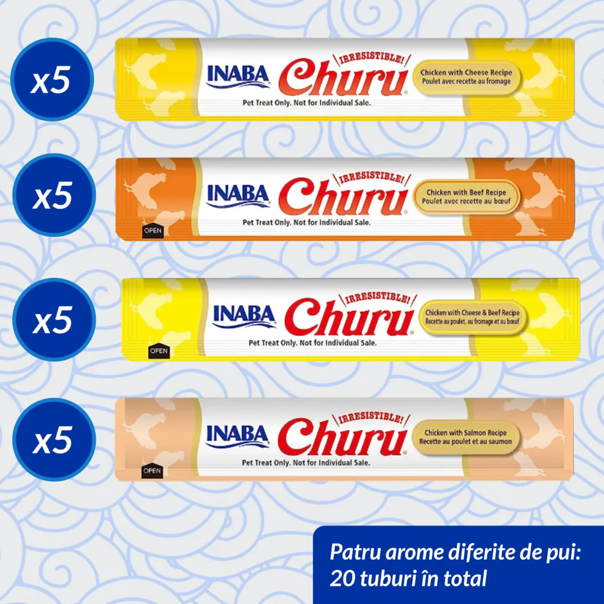 INABA Churu Varieties, Pui si Vita, cutie, tub recompense fara cereale pisici, (piure), 280g - Image 3
