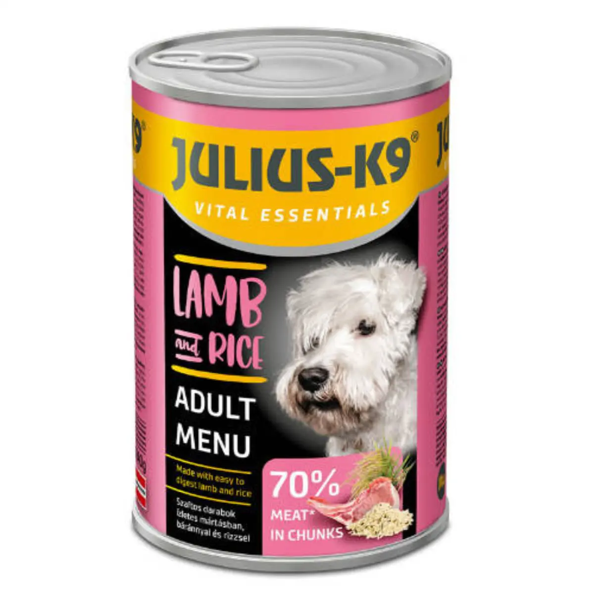 JULIUS-K9 Adult Menu, XS-XL, Miel si Orez, conserva hrana umeda caini, (in sos), 1240g
