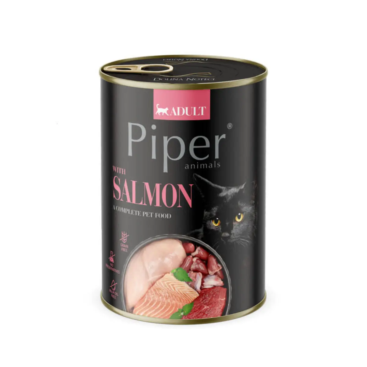 PIPER Animals, Somon, conserva hrana umeda fara cereale pisici, (in aspic), 400g - Image 2