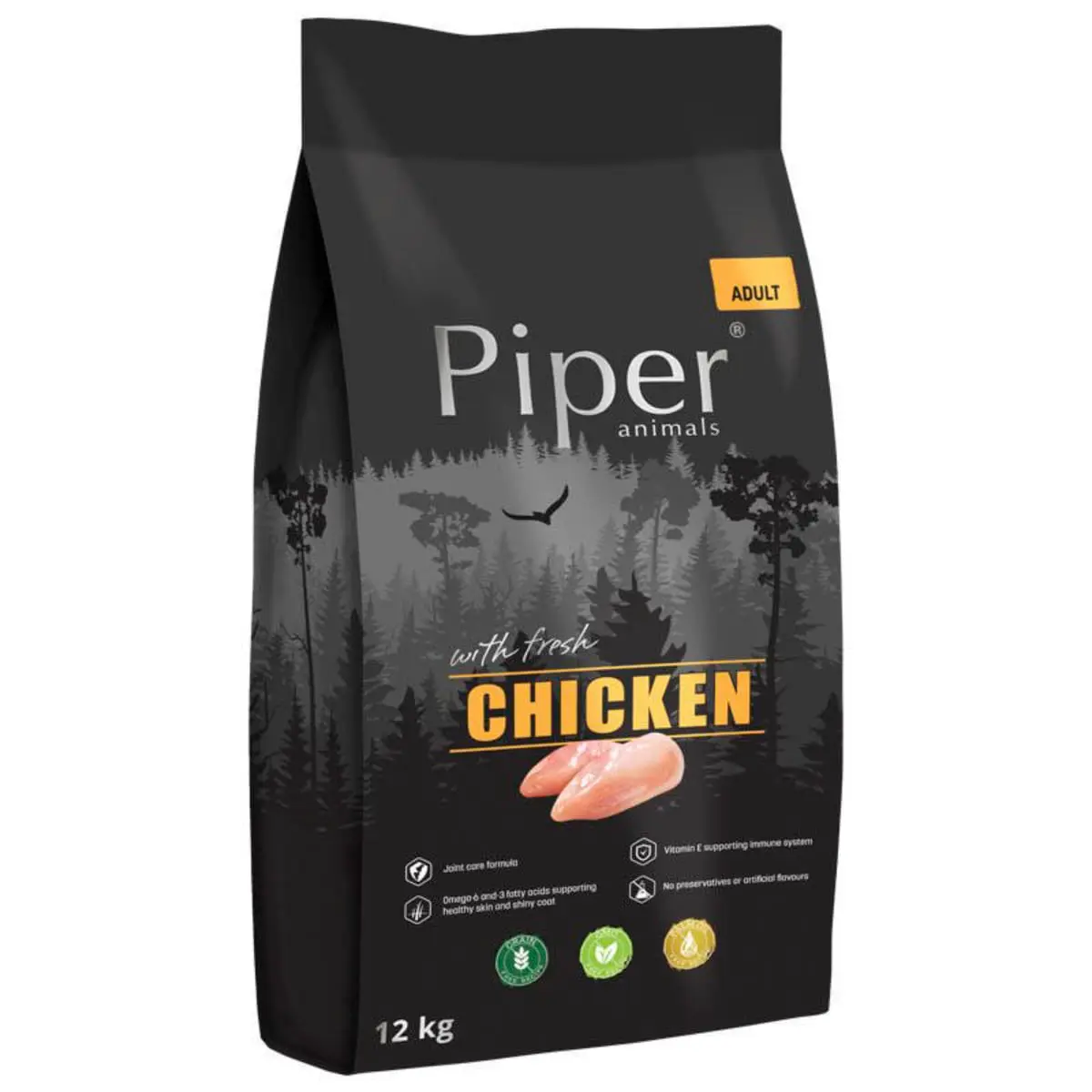 PIPER Animals, XS-XL, Pui, hrana uscata fara cereale caini, 12kg