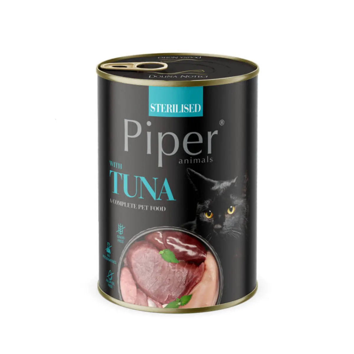 PIPER Animals Sterilised, Ton, conserva hrana umeda fara cereale pisici sterilizate, (in aspic), 400g