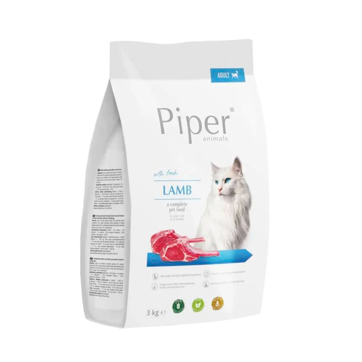 PIPER Animals, Miel, hrana uscata fara cereale pisici, 3kg - Image 2