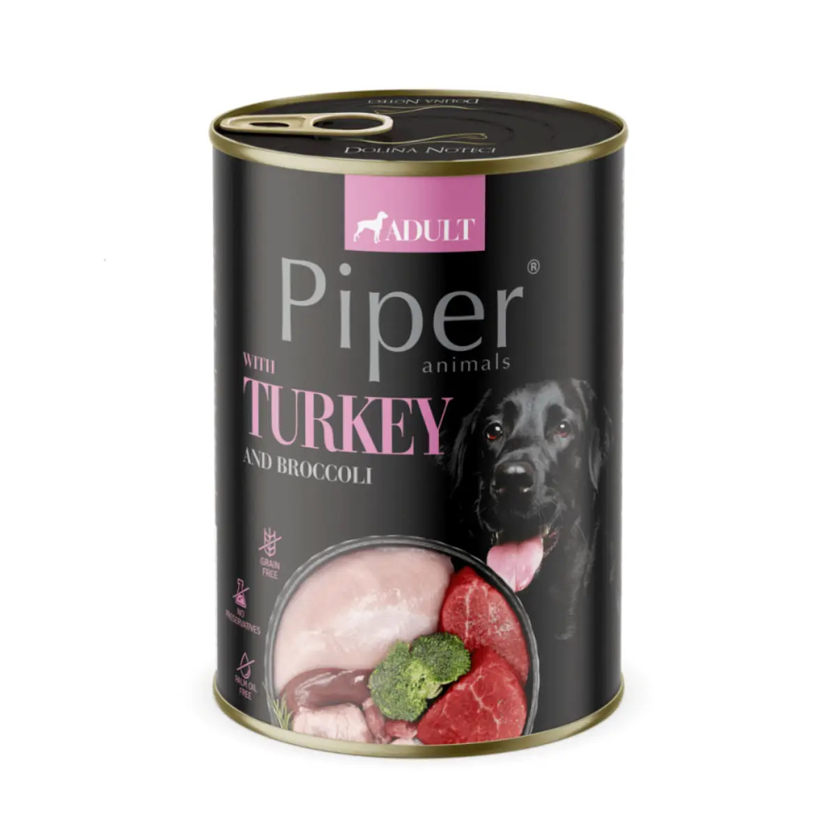 PIPER Animals, XS-XL, Curcan si Broccoli, conserva hrana umeda fara cereale caini, (in aspic), 400g - Image 2