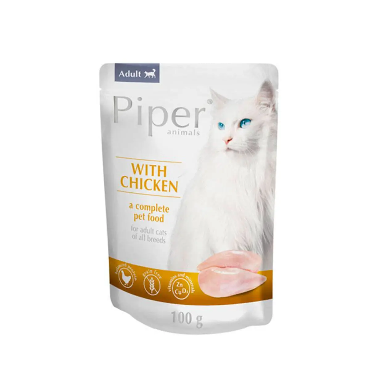 PIPER Animals, Pui, plic hrana umeda fara cereale pisici, (in aspic), 100g