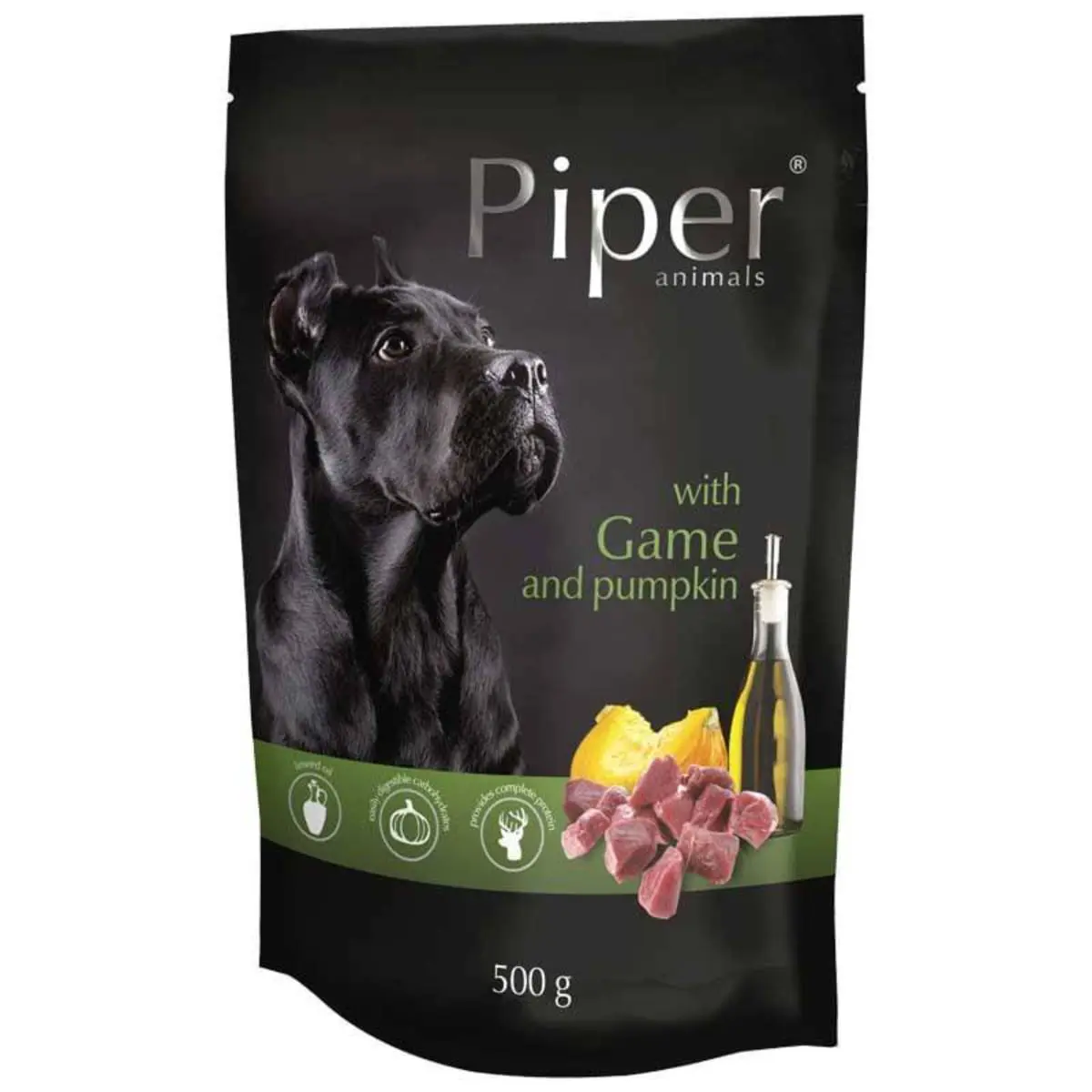 PIPER Animals, XS-XL, Vanat si dovleac, plic hrana umeda fara cereale caini, (in aspic), 500g - Image 2
