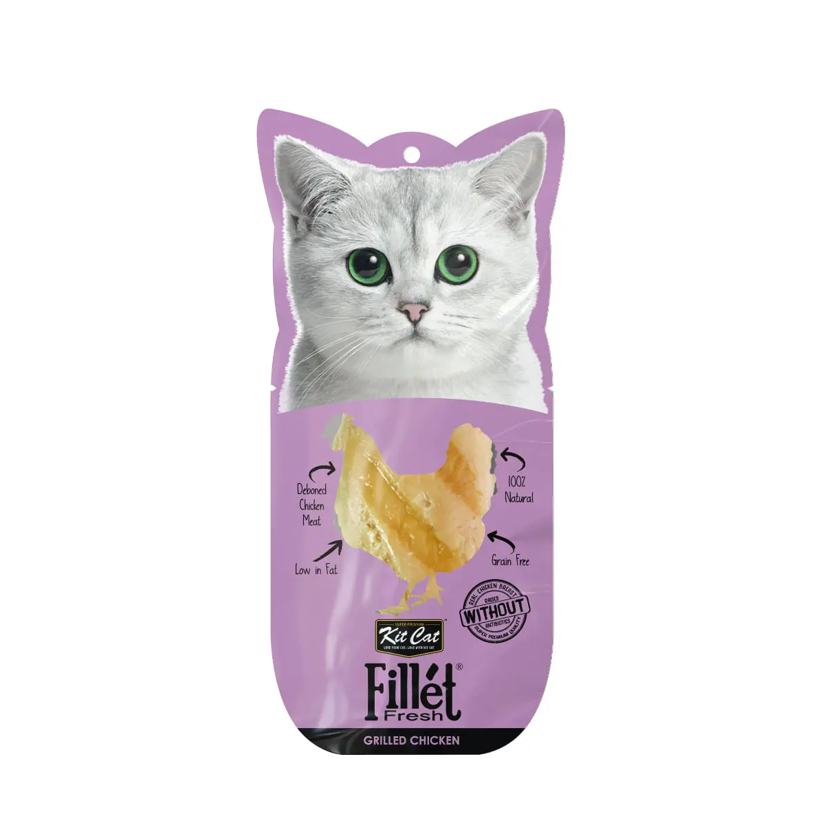 KIT CAT Fillet Fresh Grilled, Pui, plic recompense monoproteica fara cereale pisici, 30g - Image 2