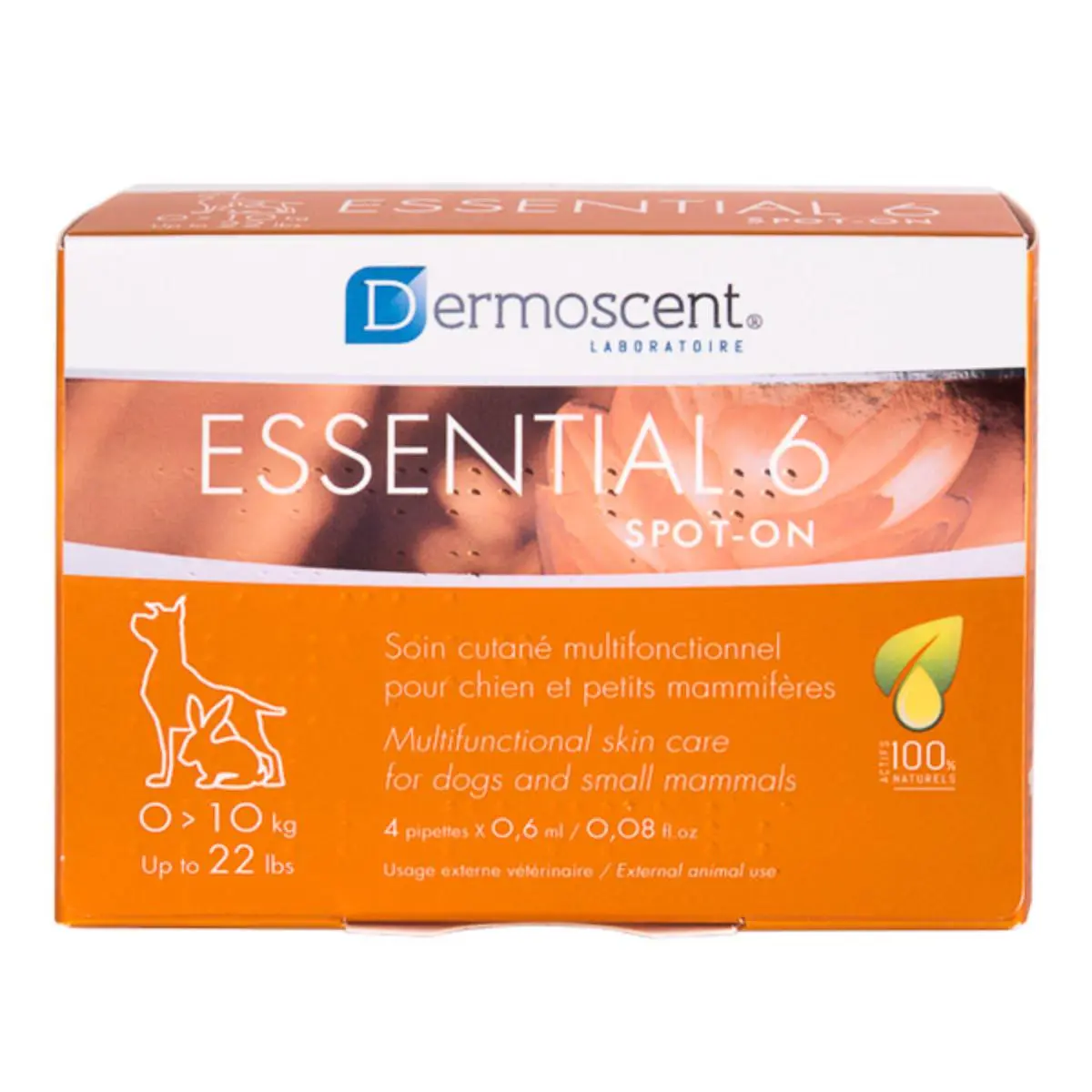 DERMOSCENT Essential 6, tratament adjuvant pipete caini, piele sensibila, cutie DERMOSCENT Essential 6, XS-S(<10kg), tratament adjuvant pipete caini, piele sensibila, cutie, 4buc - Image 2