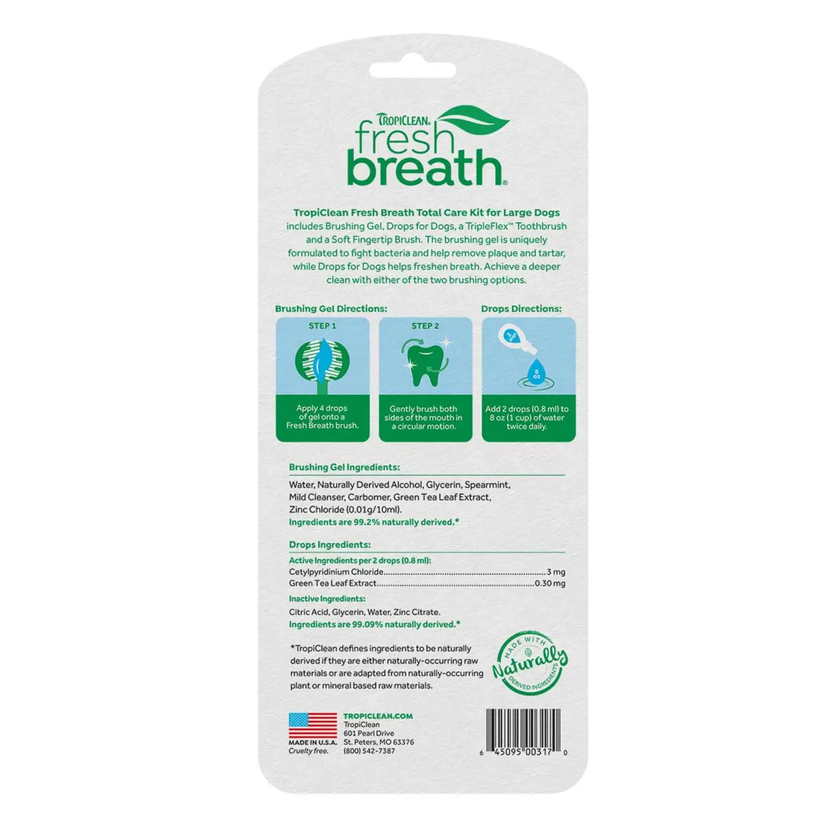 Kit Igiena Orala pentru Caini Advanced Whitening TropiClean, 59 ml - Image 3