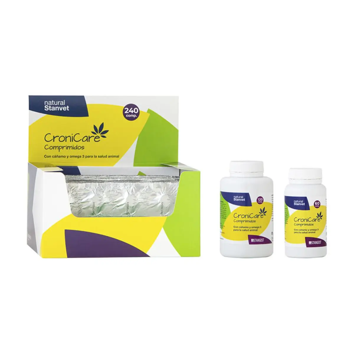 STANGEST CroniCare, supliment sistem nervos & calmante, afectiuni oncologice caini, comprimate STANGEST CroniCare, XS-XL, supliment sistem nervos & calmante, afectiuni oncologice caini si pisici, flacon, 60 comprimate - Image 2