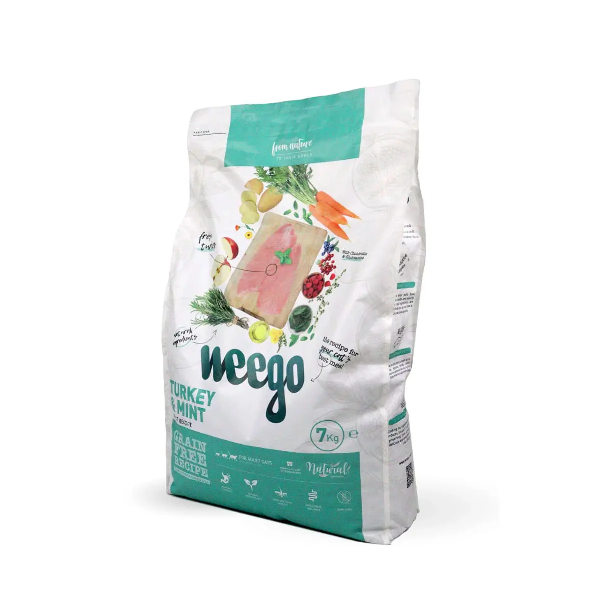 WEEGO Sterlised Senior & Light Recipe, Curcan si Menta, hrana uscata fara cereale pisici sterilizate senior, obezitate, 7kg