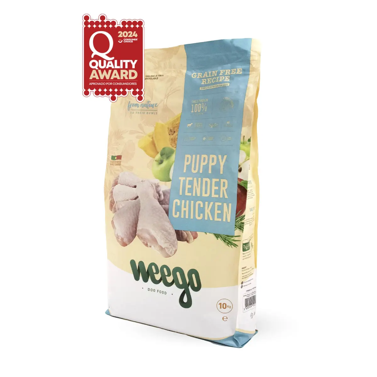 WEEGO Puppy Tender Chicken, XS-XL, Pui, hrana uscata fara cereale caini junior, 10kg