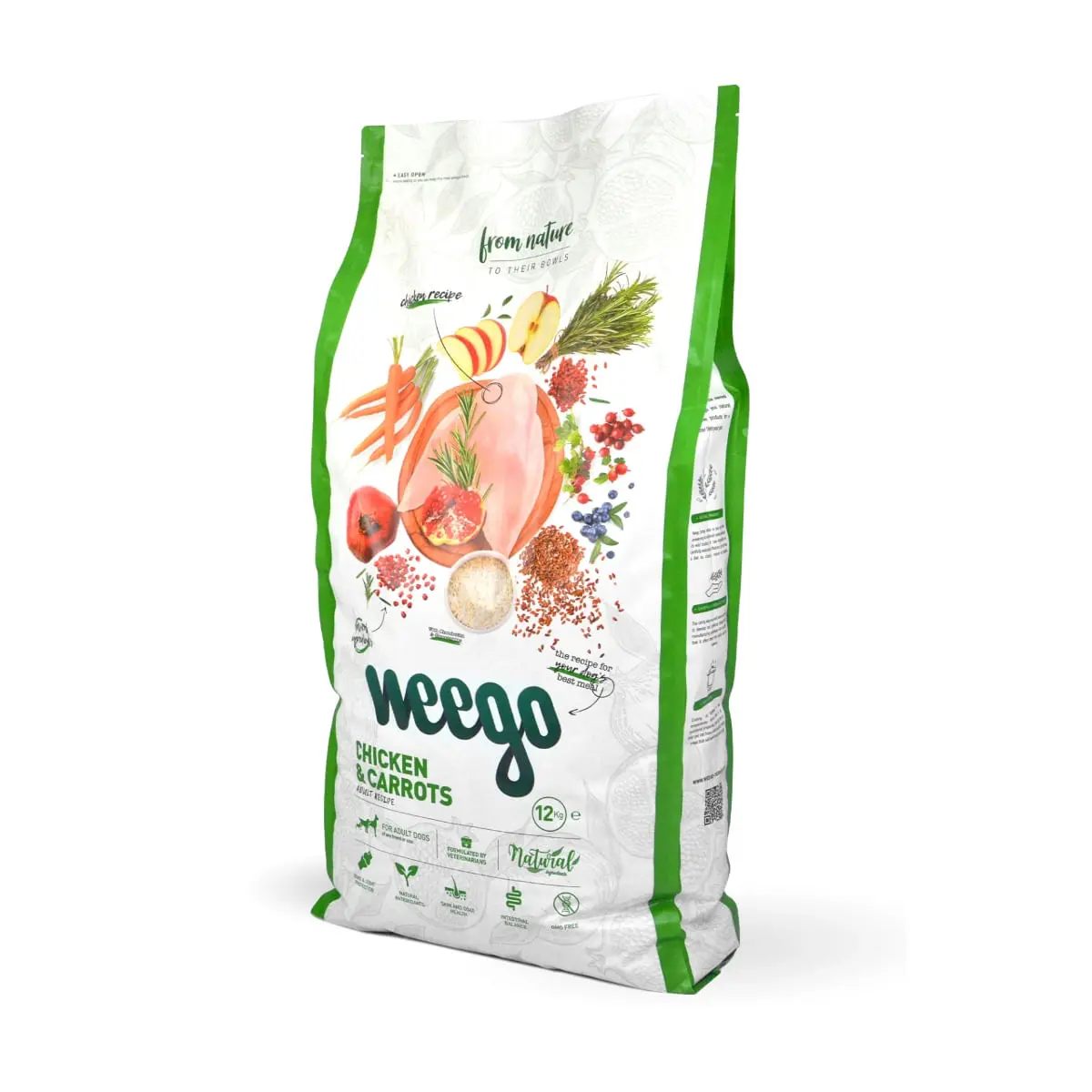 WEEGO, XS-XL, Pui si Morcov, hrana uscata caini, 12kg