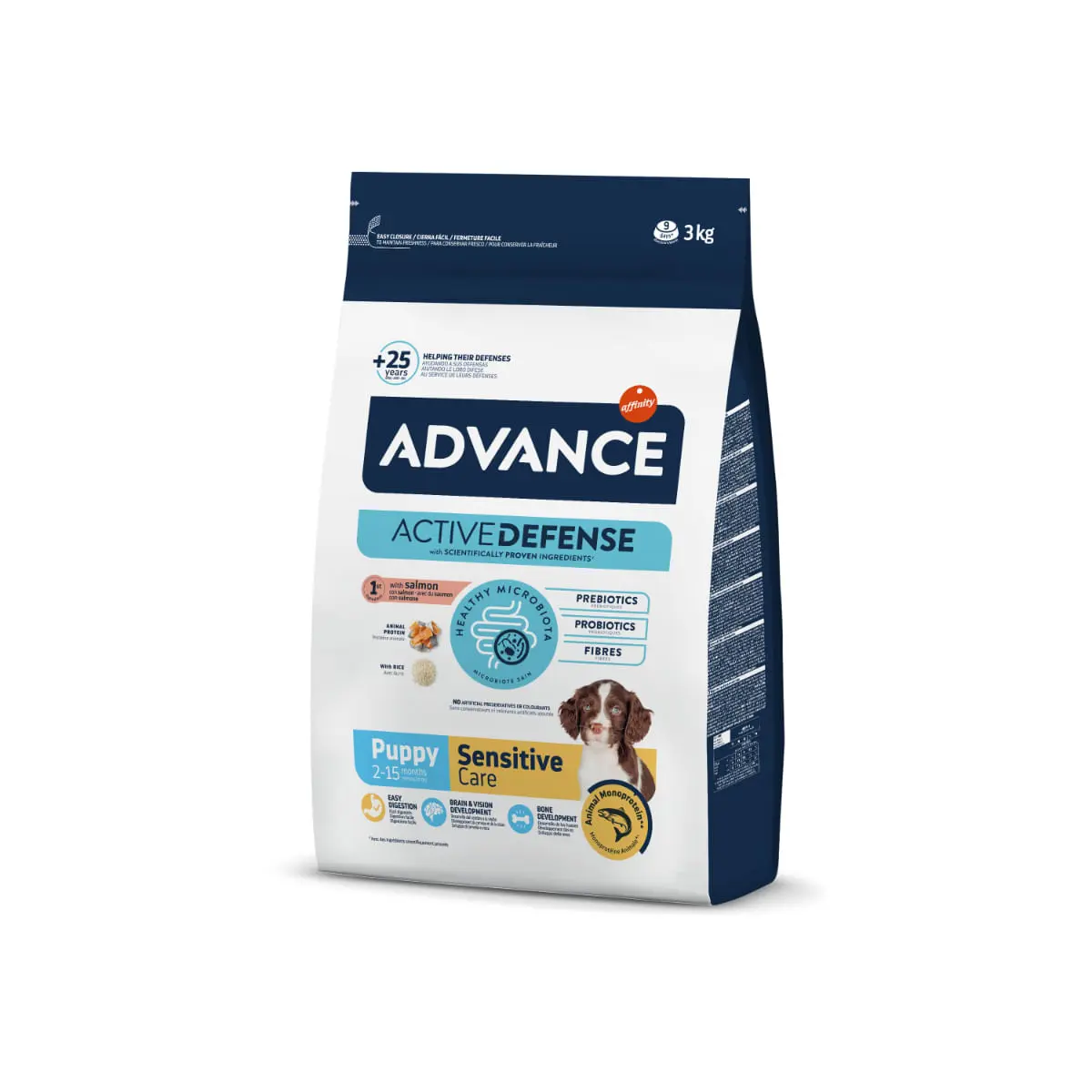 ADVANCE Sensitive Care Mini, XS-S, Somon, hrana uscata caini, sistem digestiv, 3kg - Image 2
