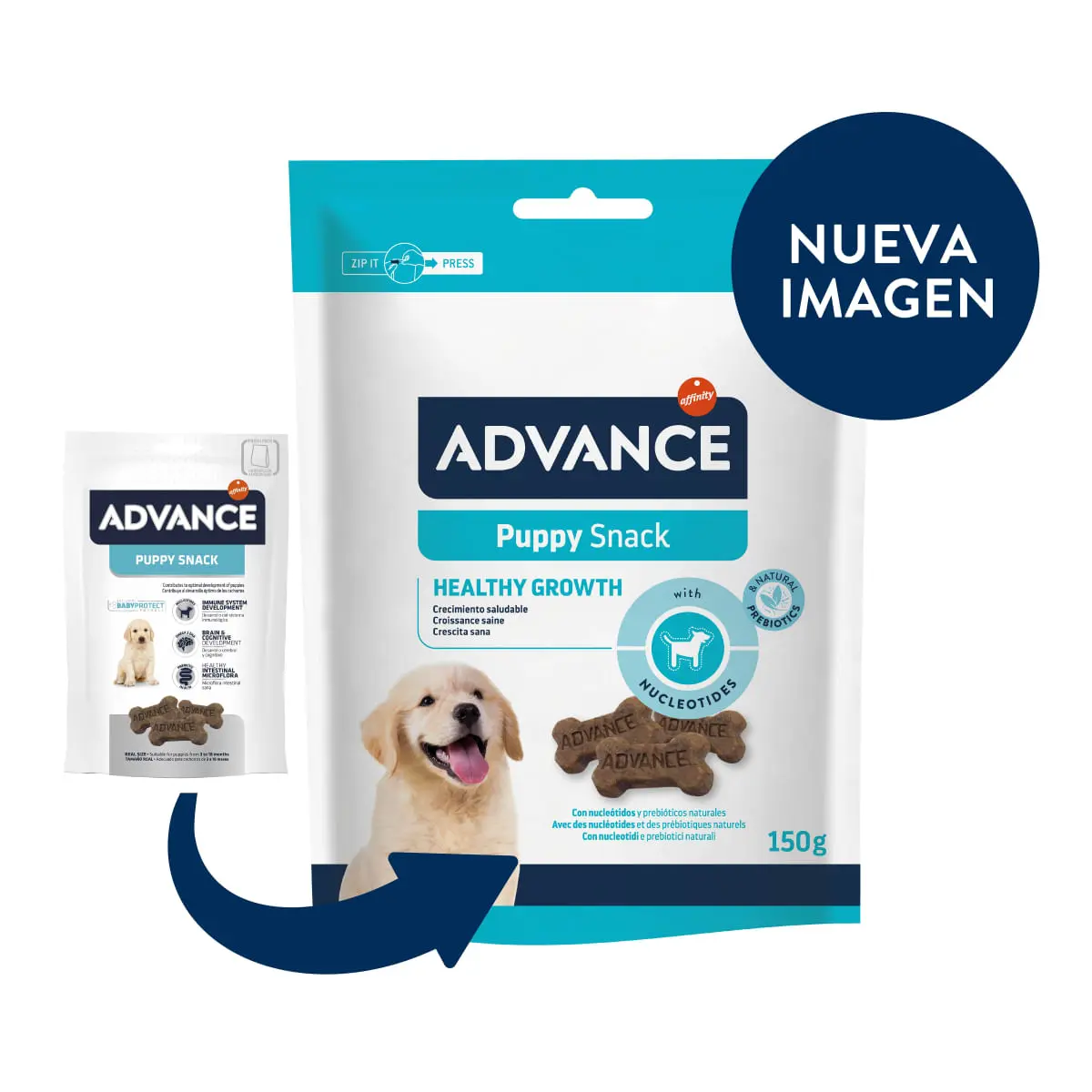 ADVANCE Puppy Snack, XS-XL, punguta recompense caini junior, 150g - Image 3