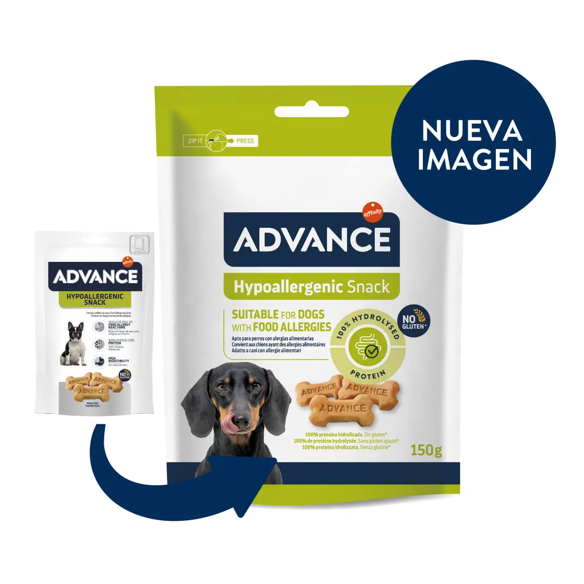 ADVANCE Hypoallergenic Snack, XS-XL, punguta recompense caini, alergii, 150g - Image 3