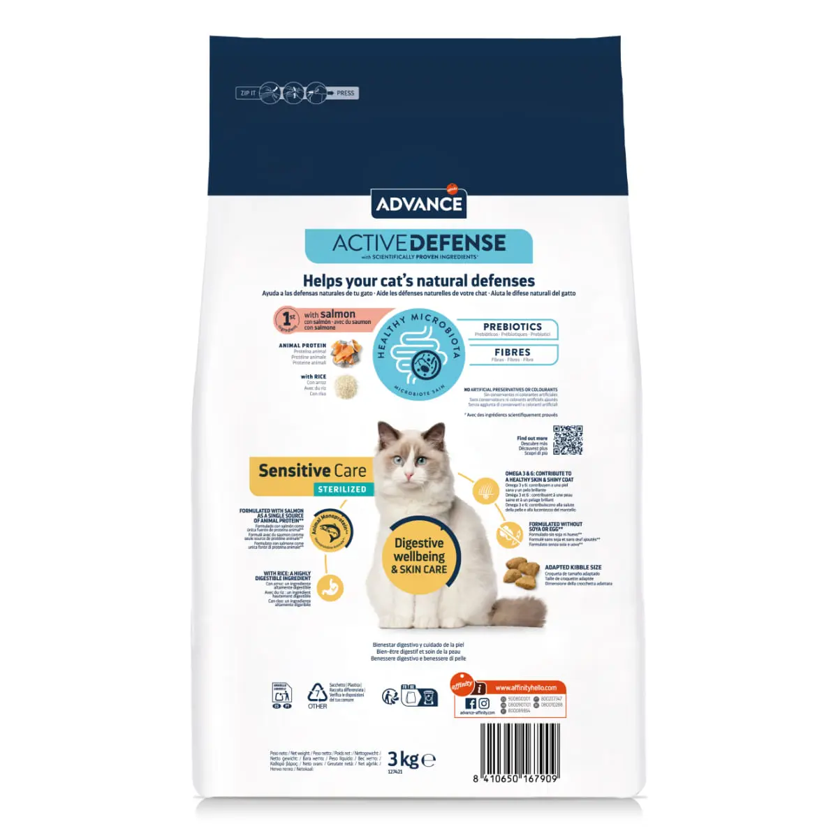 ADVANCE Sensitive Care, Somon, hrana uscata pisici, sistem digestiv, 3kg - Image 4