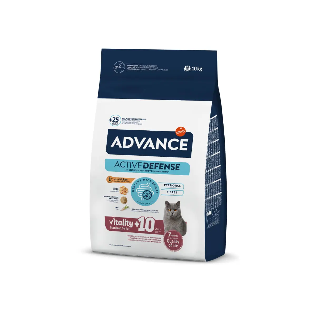 ADVANCE Vitality +10 Sterilised, Pui, hrana uscata pisici sterilizate senior, 10kg