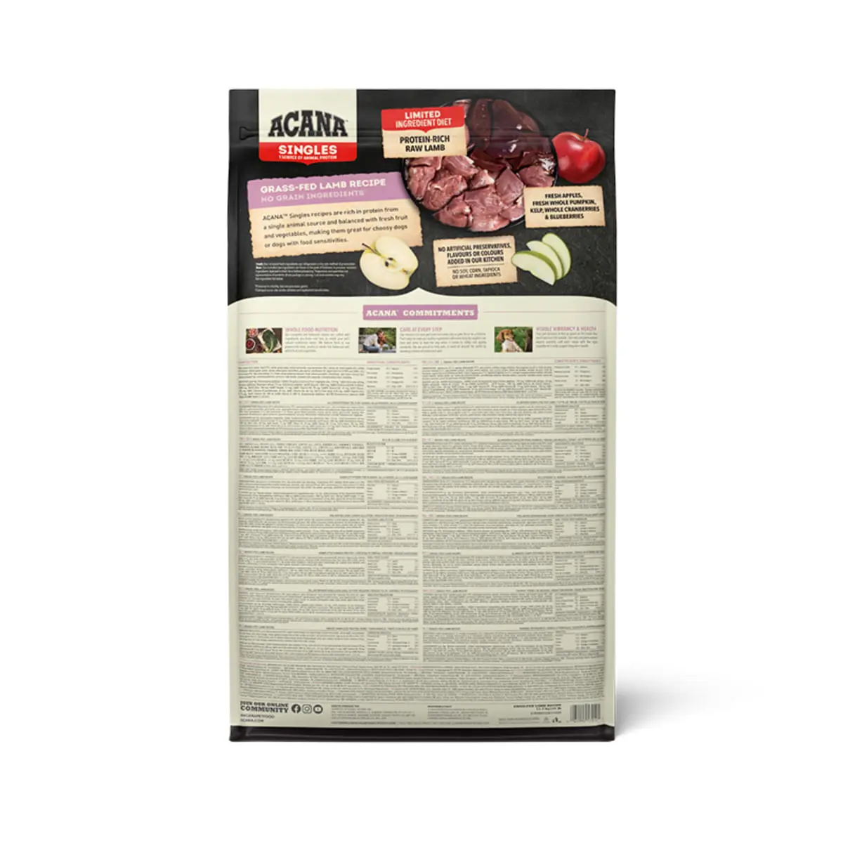 ACANA Singles Grass-Fed Lamb, Miel si Mere, hrana uscata monoproteica fara cereale caini, 2kg - Image 4