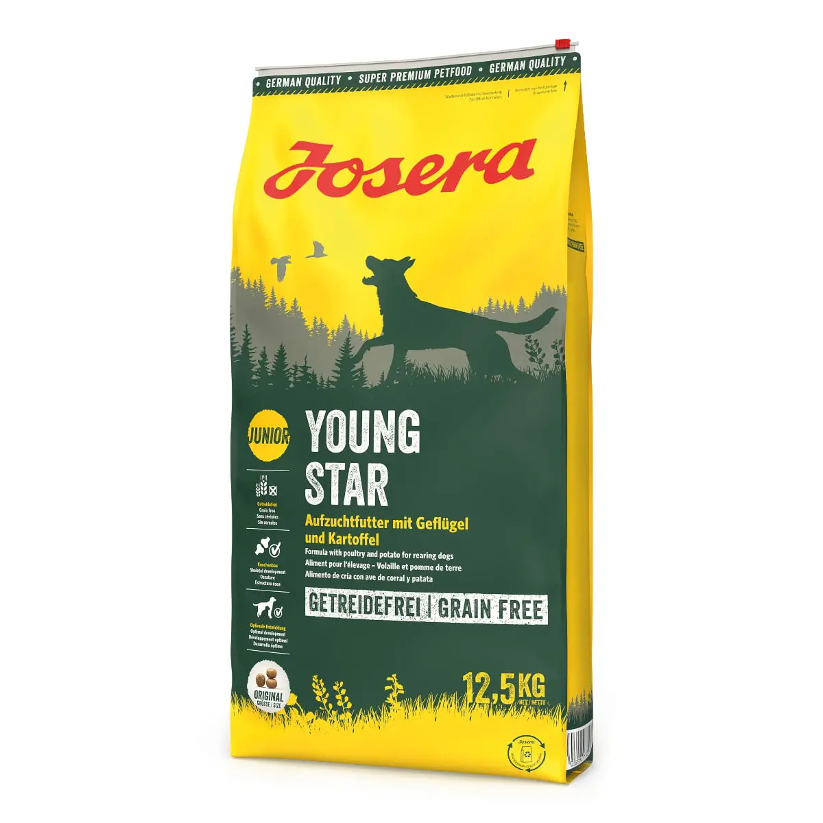 JOSERA Youngstar, XS-XL, Pasare, hrana uscata fara cereale caini junior, sistem digestiv, 12.5kg - Image 2