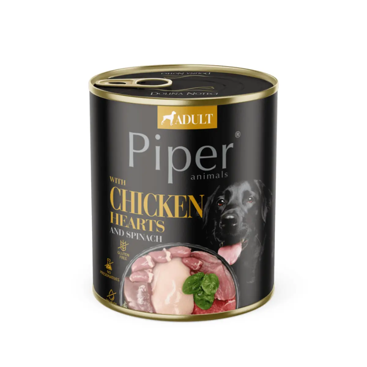 PIPER Animals, XS-XL, Inimi de Pui si spanac, conserva hrana umeda caini, (in aspic), 800g PIPER Animals, XS-XL, Inimi de Pui si Spanac, conserva hrana umeda caini, (in aspic), 400g
