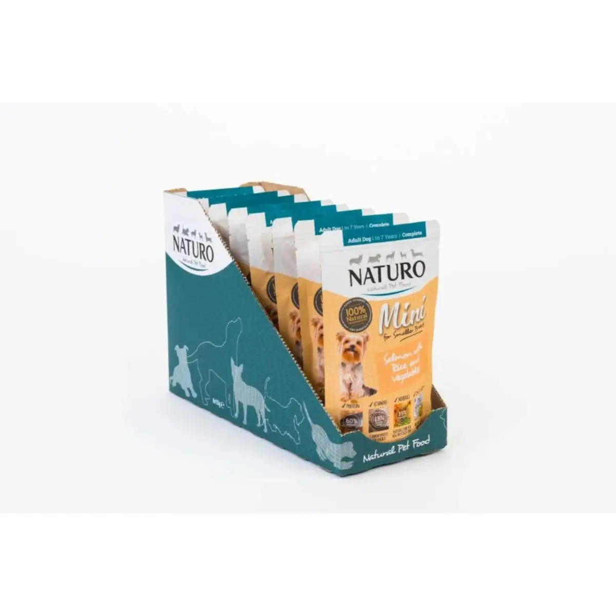 NATURO Mini, XS-S, Somon si Orez, plic hrana umeda caini, (in suc propriu), 150g - Image 6