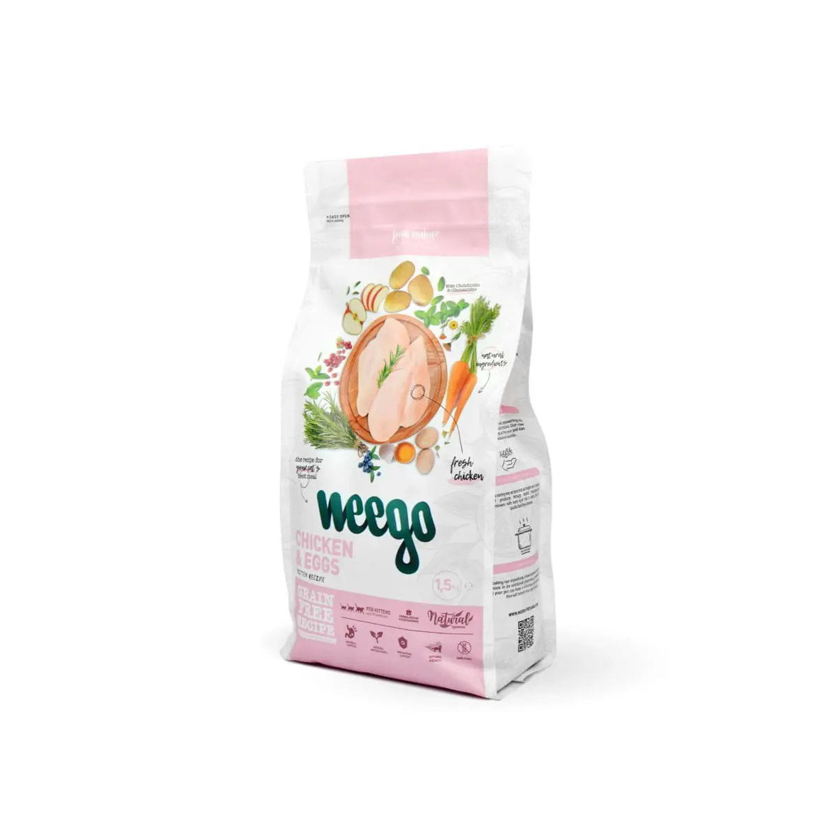WEEGO Kitten, Pui si Ou, hrana uscata fara cereale pisici junior, 1.5kg - Image 2