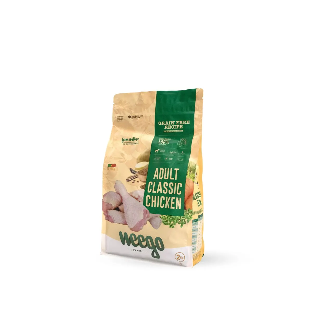 WEEGO Classic Chicken, XS-XL, Pui, hrana uscata monoproteica fara cereale caini, 2kg