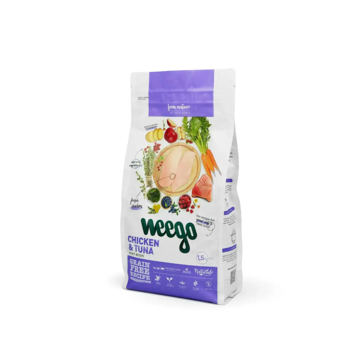 WEEGO, Pui si Ton, hrana uscata fara cereale pisici, 1.5kg