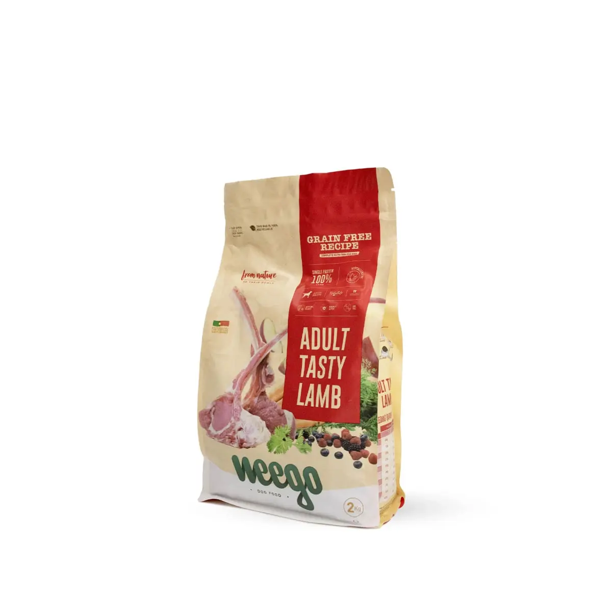 WEEGO Tasty Lamb, XS-XL, Miel, hrana uscata monoproteica fara cereale caini, 2kg