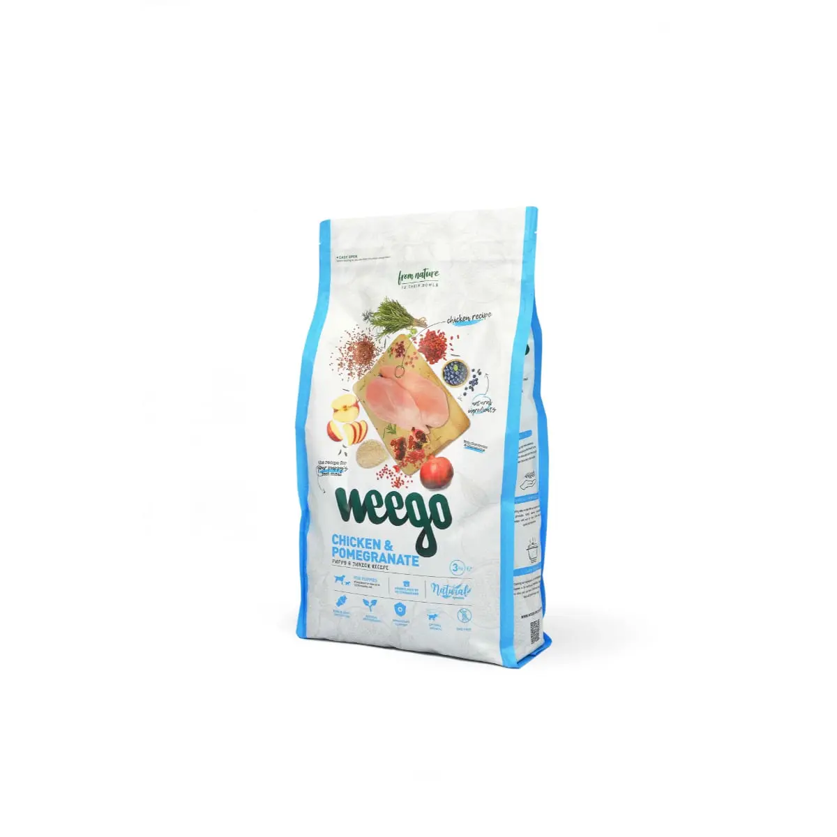 WEEGO Puppy & Junior, XS-XL, Pui si Rodie, hrana uscata caini junior, 3kg