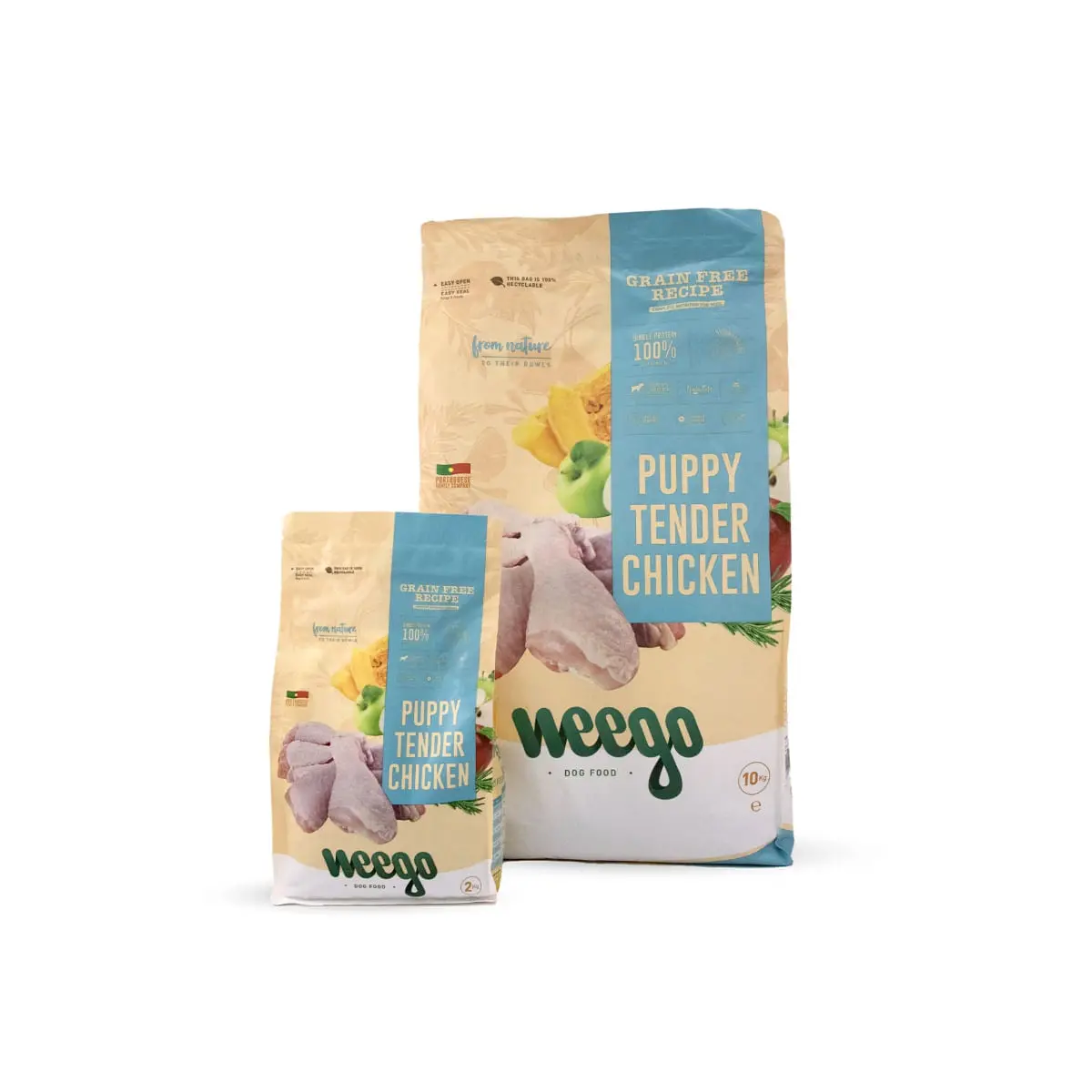 WEEGO Puppy Tender Chicken, XS-XL, Pui, hrana uscata fara cereale caini junior, 2kg - Image 6