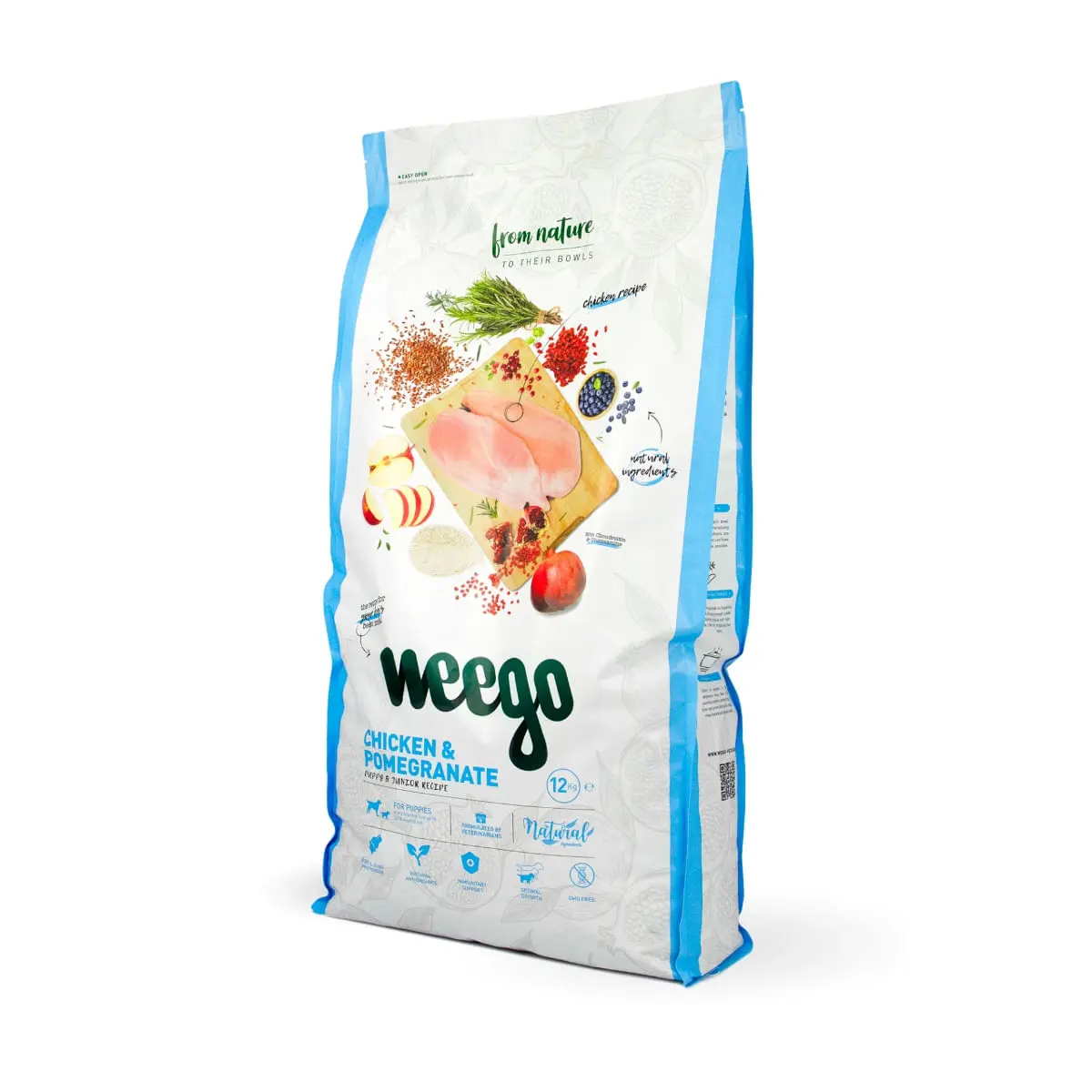 WEEGO Puppy & Junior, XS-XL, Pui si Rodie, hrana uscata caini junior, 12kg