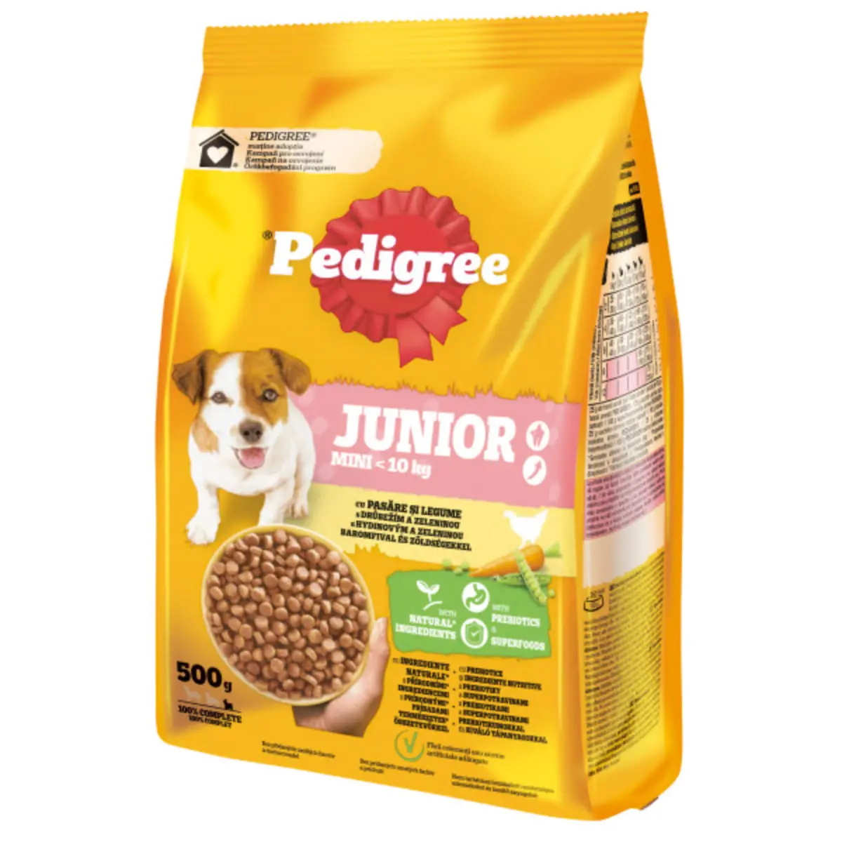PEDIGREE Junior Mini, XS-S, Pasare si Legume, hrana uscata caini junior, 500g