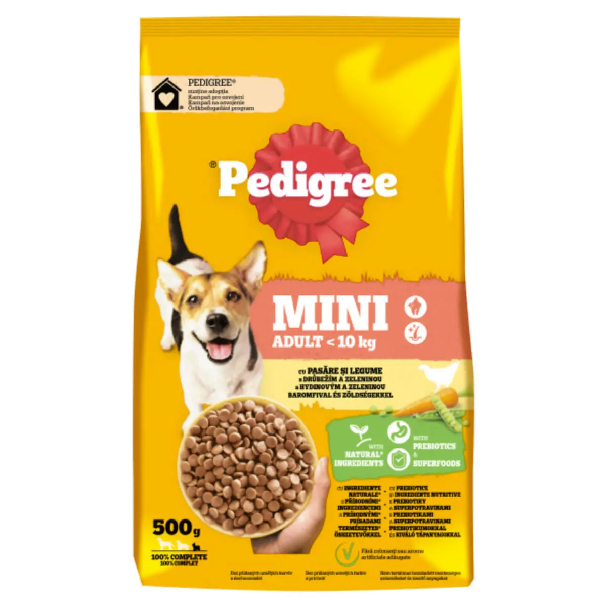 PEDIGREE Mini Adult, XS-S, Pasare si Legume, hrana uscata caini, 500g - Image 3