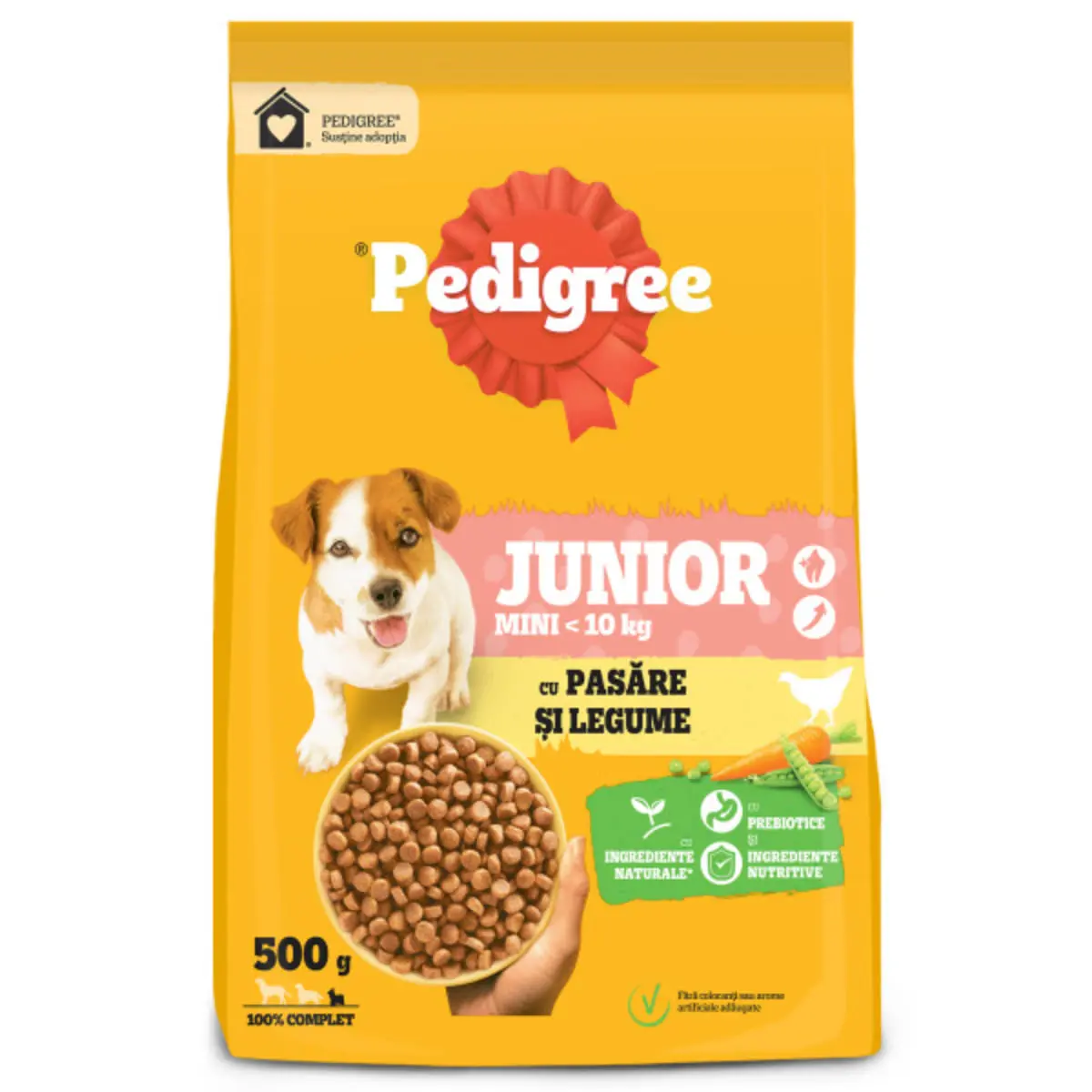 PEDIGREE Junior Mini, XS-S, Pasare si Legume, hrana uscata caini junior, 500g - Image 3