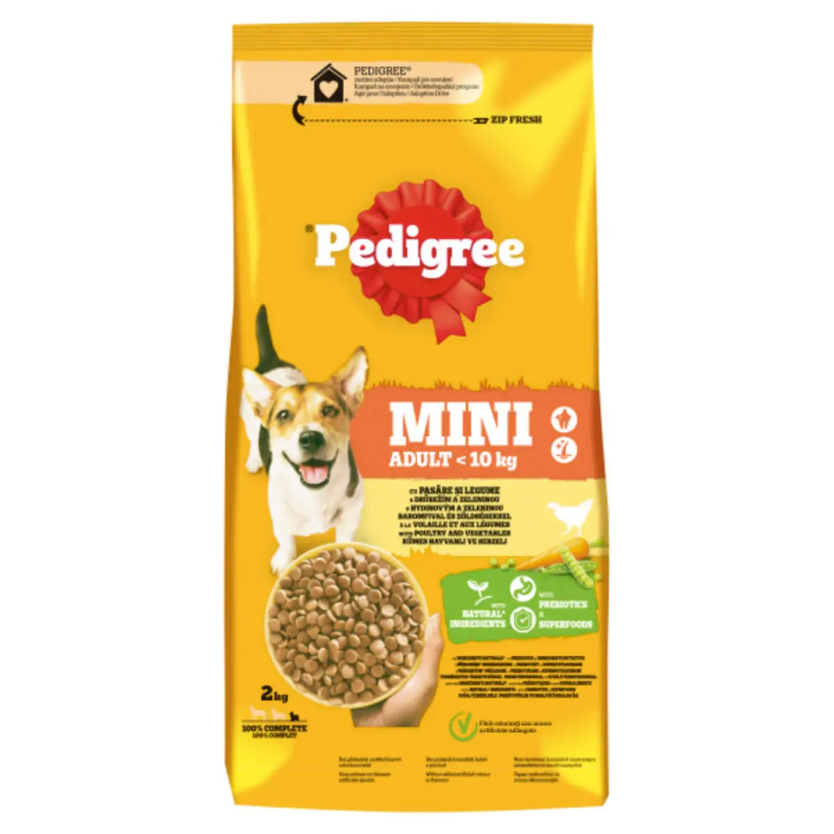 PEDIGREE Mini Adult, XS-S, Pasare si Legume, hrana uscata caini, 2kg - Image 3