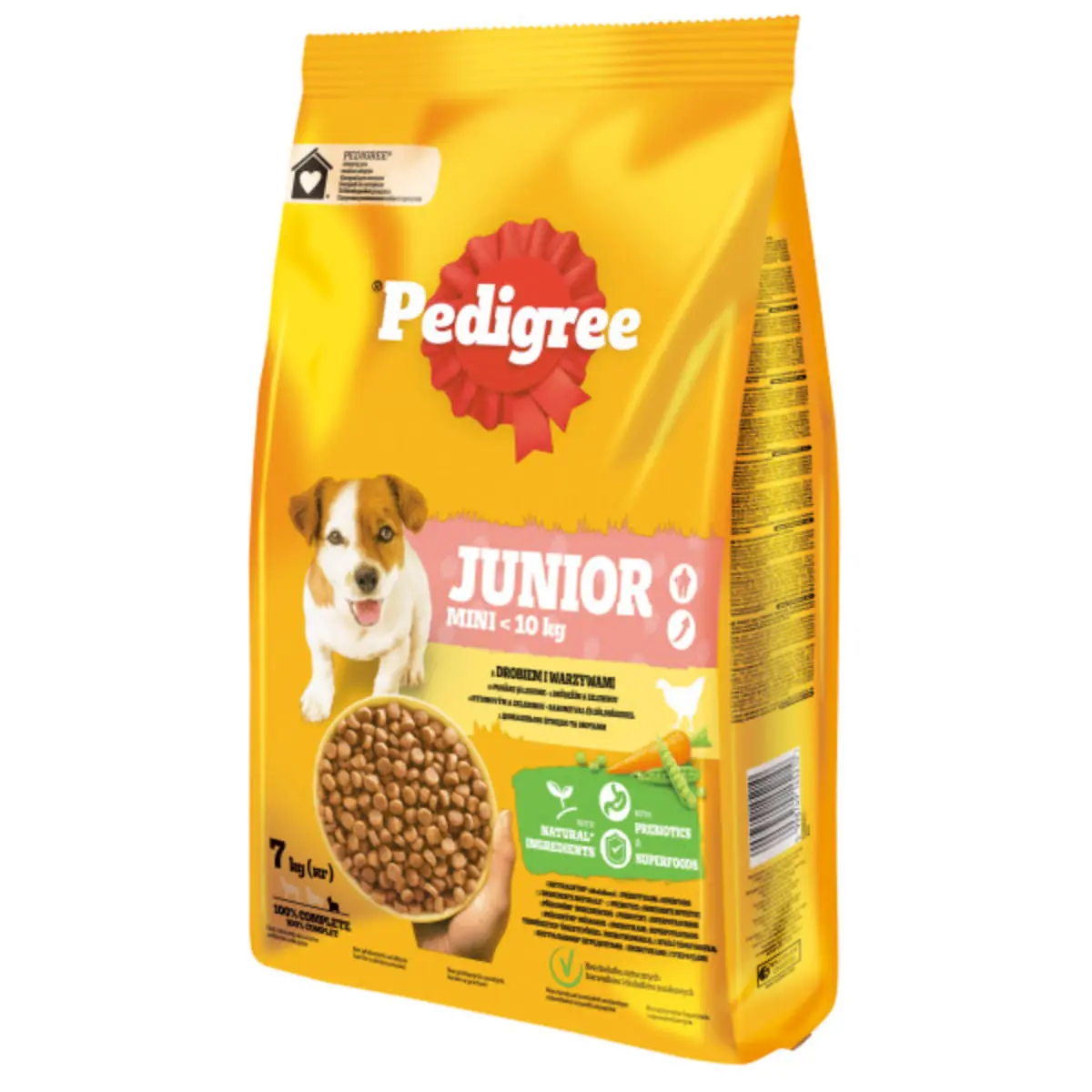 PEDIGREE Junior Mini, XS-S, Pasare si Legume, hrana uscata caini junior, 7kg
