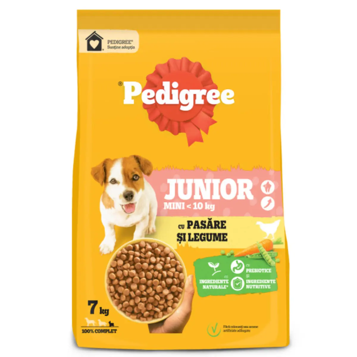 PEDIGREE Junior Mini, XS-S, Pasare si Legume, hrana uscata caini junior, 7kg - Image 3