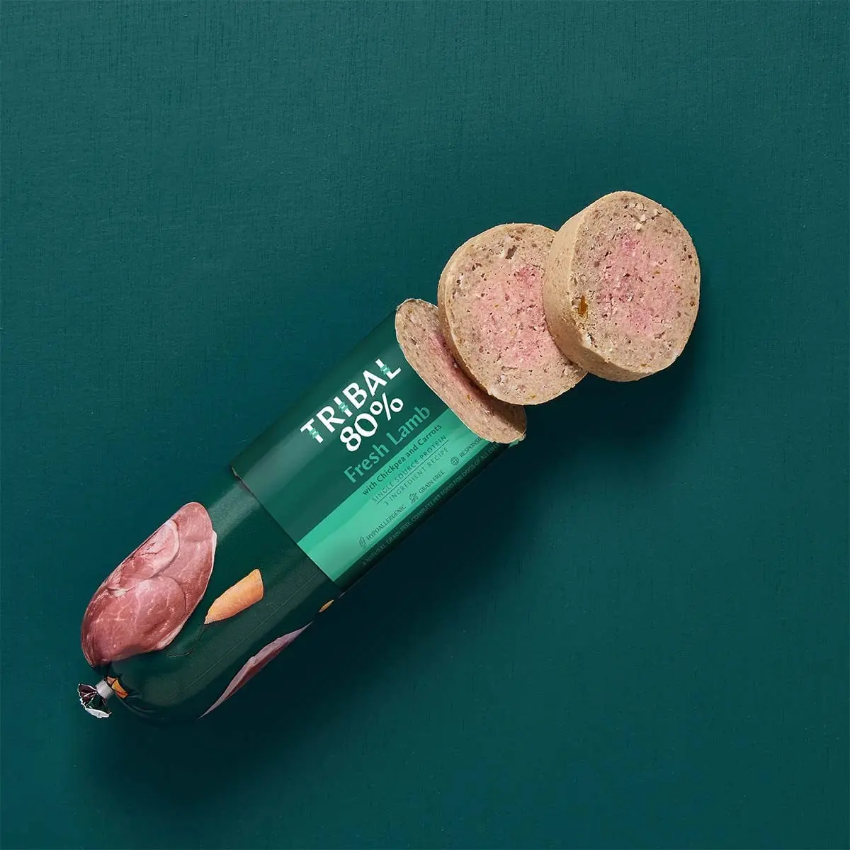 TRIBAL 80% Gourmet Sausage, XS-XL, Miel, salam hrana umeda monoproteica fara cereale caini junior & adult, (pate), 750g - Image 2