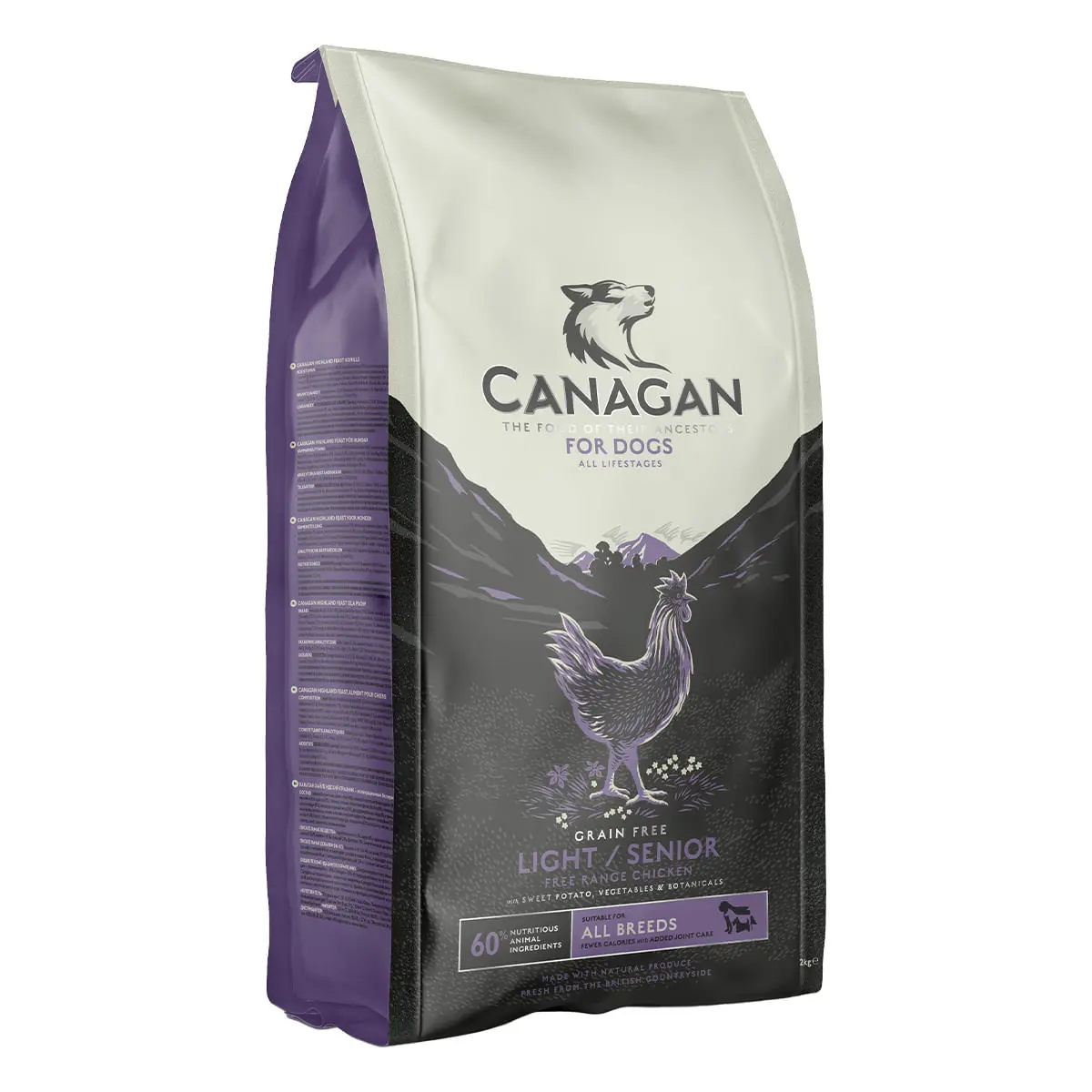 CANAGAN Light & Senior, XS-XL, Pui, hrana uscata fara cereale caini senior, obezitate, 12kg