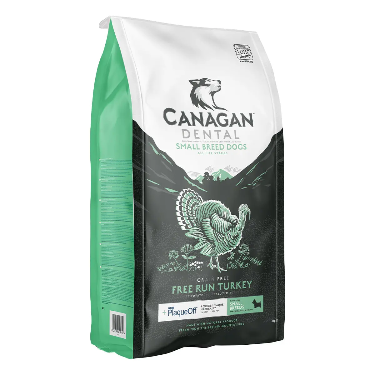 CANAGAN Dental Small Breed, XS-S, Curcan, hrana uscata fara cereale caini junior & adult, sensibilitati dentare, 2kg - Image 2
