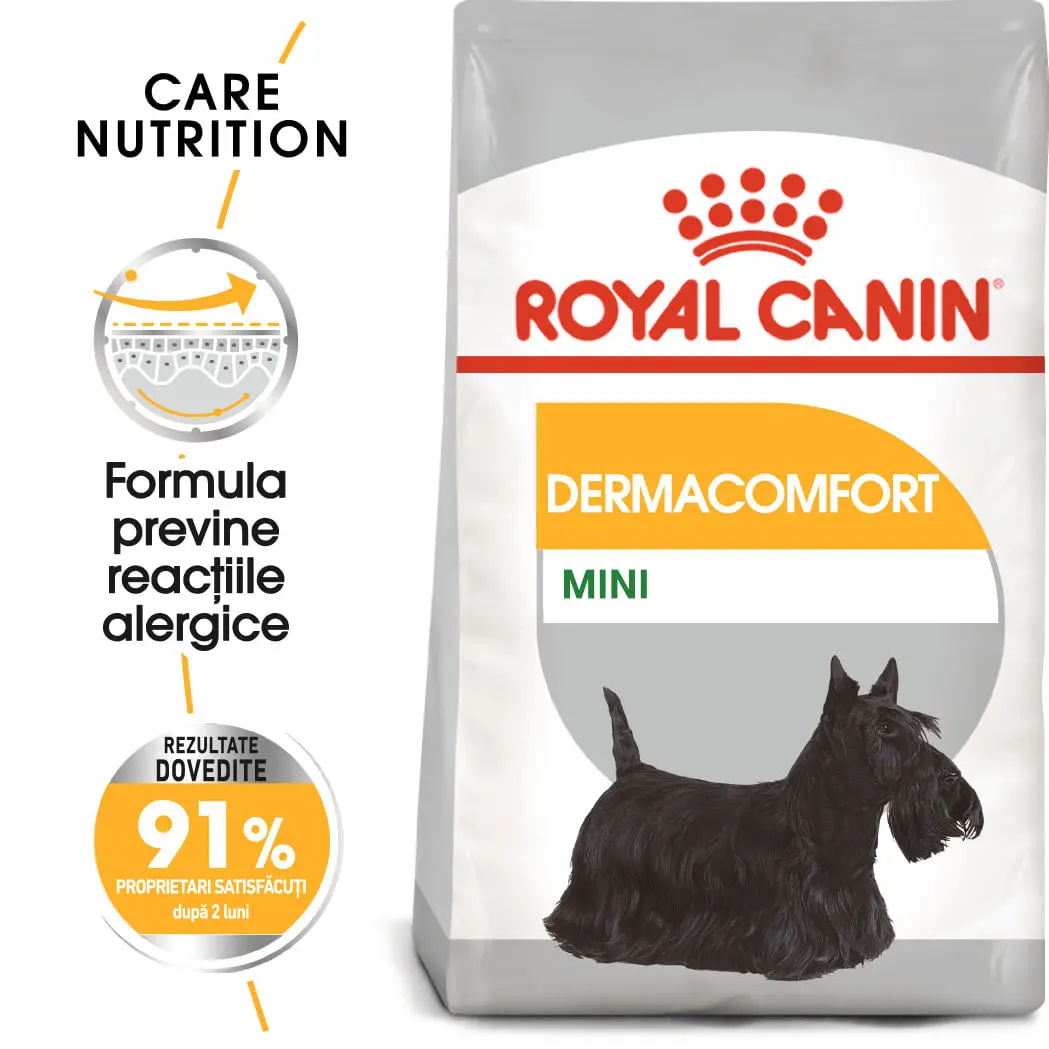 ROYAL CANIN Mini Dermacomfort, hrana uscata caini, prevenirea iritatiilor pielii, 1kg
