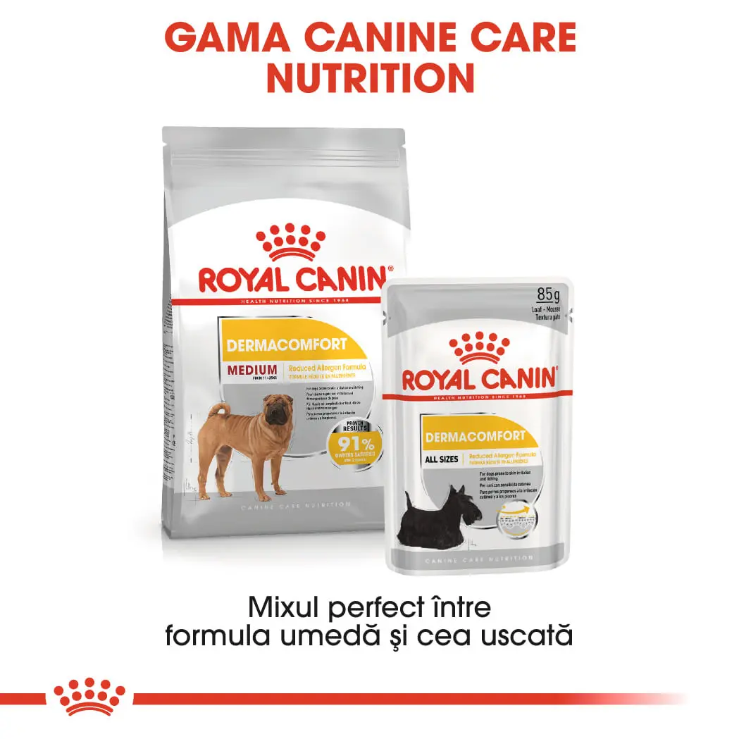 ROYAL CANIN Medium Dermacomfort, hrana uscata caini, prevenirea iritatiilor pielii, 12kg - Image 9