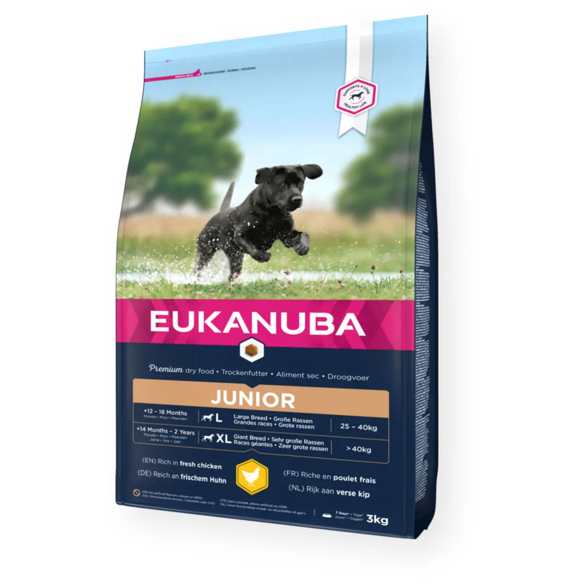 EUKANUBA Junior Large Breed, L-XL, Pui, hrana uscata caini junior, 15kg