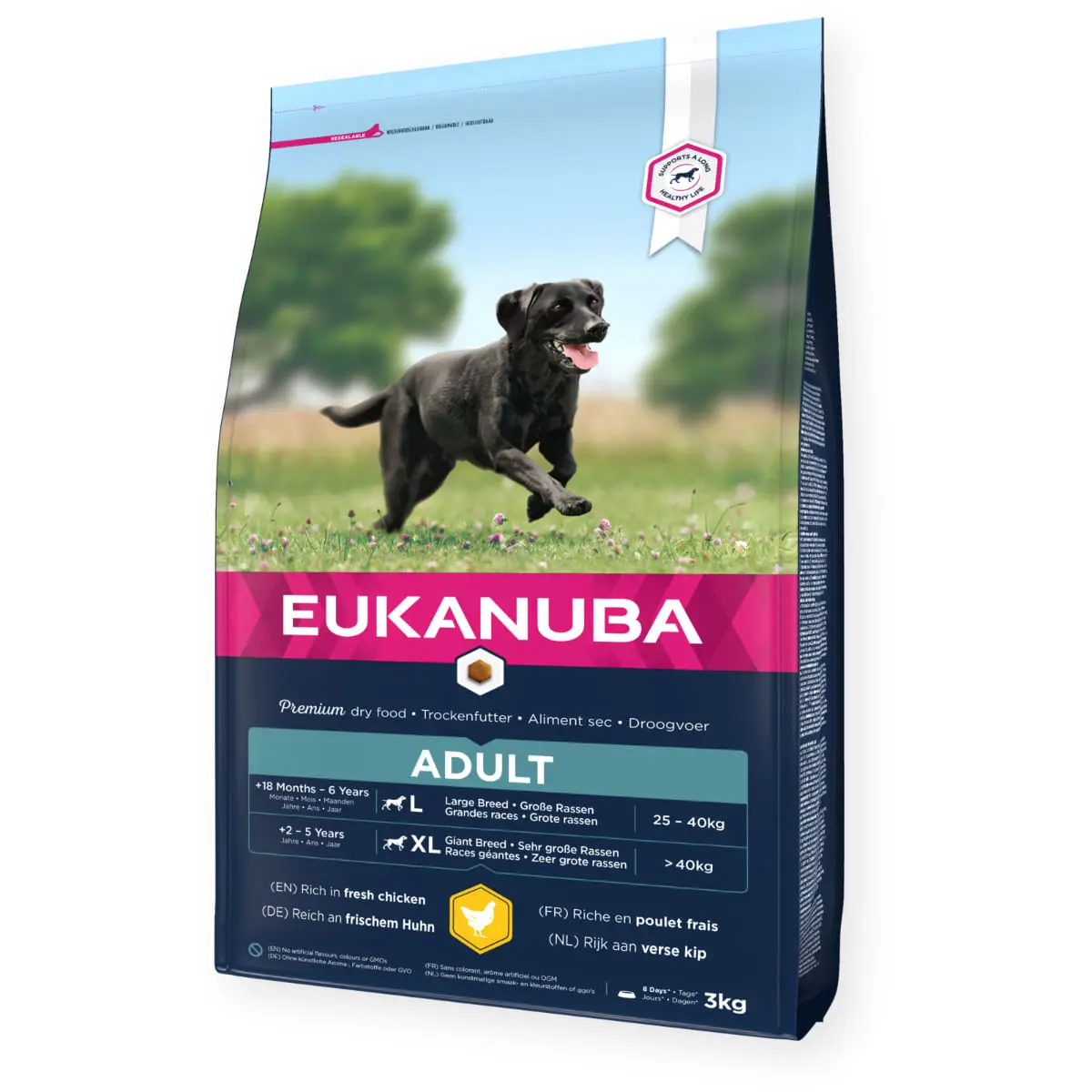 EUKANUBA Adult Large Breed, L-XL, Pui, hrana uscata caini, 15kg