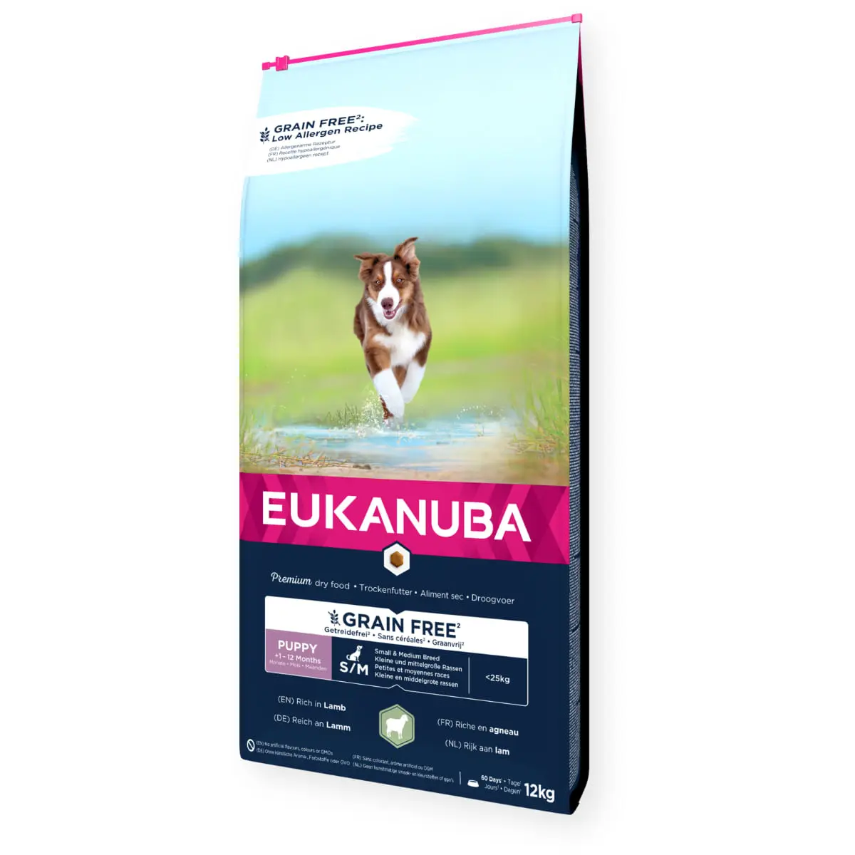 EUKANUBA Grain Free Puppy Small & Medium Breed, S-M, Miel, hrana uscata fara cereale caini junior, 12kg