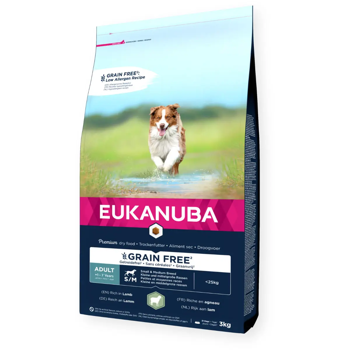 EUKANUBA Grain Free Adult Small & Medium Breed, S-M, Miel, hrana uscata fara cereale caini, 12kg - Image 2
