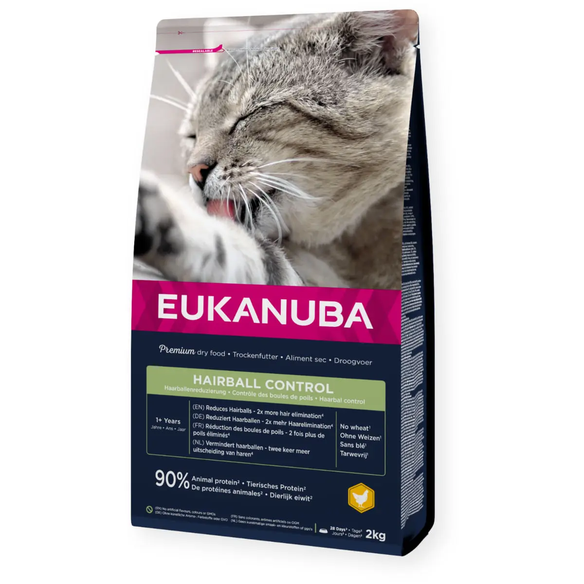 EUKANUBA Hairball Control, Pui, hrana uscata pisici, limitarea ghemurilor de blana, 10kg