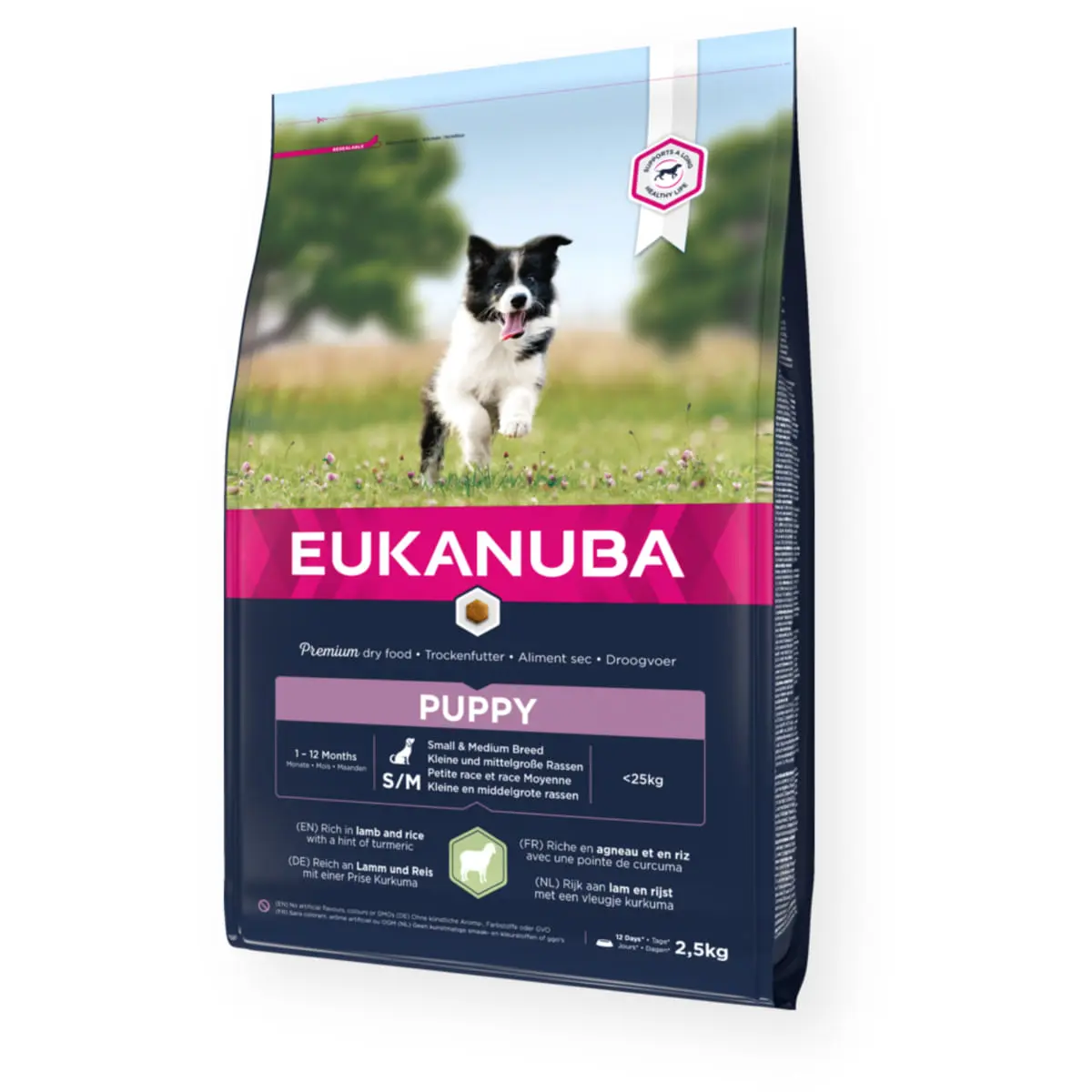 EUKANUBA Puppy Small & Medium Breed, XS-M, Miel si Orez, hrana uscata caini junior, 12kg