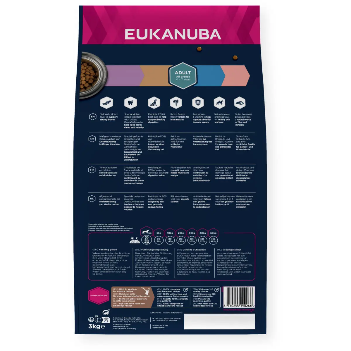 EUKANUBA Grain Free Adult All Breeds, XS-XL, Vanat, hrana uscata fara cereale caini, 12kg - Image 3